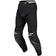Alpinestars A-10 Men's Leather/Textile Road Race Motorcycle Pants w/ Free B&F Heart Sticker Bundle - Black