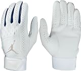 Nike GB0164 -128 Jordan Team Pair Batting Gloves - White/Navy - XXL