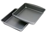 OvenStuff Non-Stick 9 Inch x 9 Inch x 2 Inch Square Cake Pan Two Piece Set