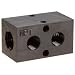 Polyconn PCM10-125-02B Black Anodizing Aluminum Manifold, 1/4" NPT Female x 1/8" NPT Female, 2 Stations