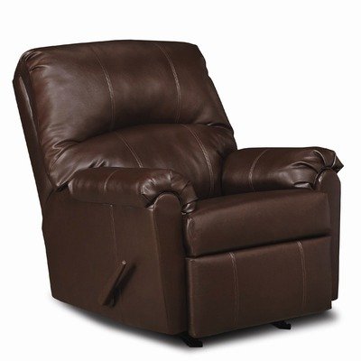 Andover Bonded Leather Recliner in Walnut Recliner Type: 3 Way Recliner