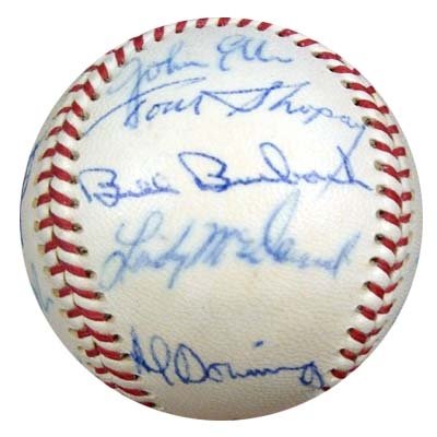 1969 New York Yankees Team Signed (19 Signatures) Autographed/Hand Signed NL Baseball Thurman Munson