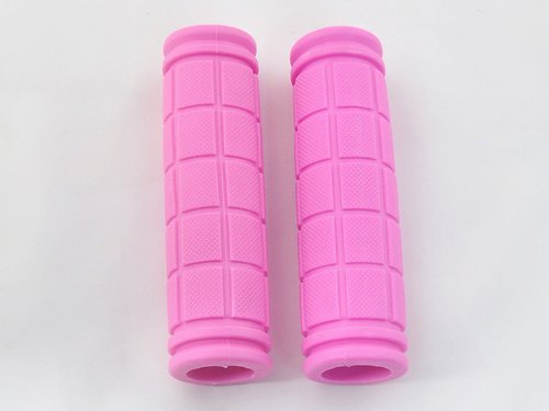 2x Comfy Non-Slip Textured Rectangular Pattern Comfy Pink clingy Bike Grips Fits Many Normal BMX Trick Bikes (4.72in…