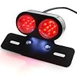 High Visible Universal Fit Cafe Racer ATV Dual Lens 12V LED White Red Motorcycle Brake Tail Light Lamp Integrated Number License Plate Frame Bracket For Harley Davidson Cruiser Chopper Suzuki Honda Kawasaki Yamaha BMW Scooter Vesp Moped
