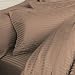 1200 Thread Count 4pc Olympic Queen Bed Sheet Set 100% Egyptian Cotton, Sateen Stripe, Deep Pocket, 1200 TC, Stripe Taupe