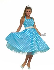 Forum Summer Daze 50S Costume Dress, Blue/White, Standard