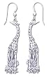Giraffe Solid Sterling Silver Earrings (6.4g)