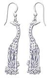 Giraffe Solid Sterling Silver Earrings (6.4g)