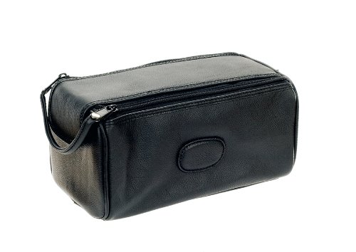 Danielle Rimini Leder Twin Zip Kastenform Kulturtasche - schwarz Preisvergleich