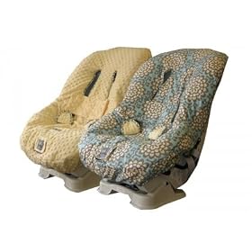 Itzy Ritzy Ritzy Rider in Manhattan & Yellow Minky Dot Toddler Car Seat Cover