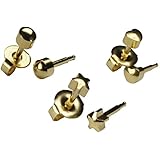 Ear Piercing Earrings 3 Pairs Of 4mm Gold Shapes 16ga Studex Studs Hypoallergenic