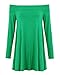 Forever Womens Long Sleeves Plain Off Shoulder Swing Dress