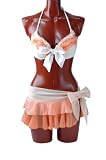 BEACH QUEEN / ﾋﾞｰﾁｸｲｰﾝ 水着 ビキニ オフホワイト グラデーションフリル ティアードパレオ付き 【強力谷間メイクブラ】 253220