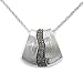 Sterling Silver 1/5 cttw Brown Diamond Swish Brushed Pendant