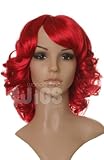 Bright Red Curly Rihanna Style Ladies Wig - - Premium Quality Synthetic Hair from Wonderland Wigs