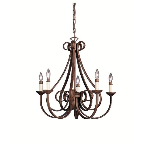 Kichler Lighting 2021TZ 5 Light Dover Chandelier, Tannery Bronze