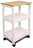 Catskill Craftsmen Utility Kitchen Cart/Microwave Stand, White Base with Natural Top Catskill Craftsmen Utility Kitchen Cart/Microwave Stand, White Base with Natural Top