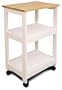 Catskill Craftsmen Utility Kitchen Cart/Microwave Stand, White Base with Natural Top