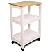 Catskill Craftsmen Utility Kitchen Cart/Microwave Stand, White Base with Natural Top