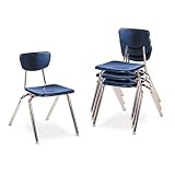 3000 Series Classroom Chairs, 16in Seat Height, Navy, Four/carton