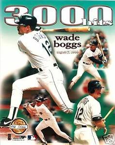 Wade Boggs Tampa Bay Rays 3000 Hits Unsigned 8x10 Photo