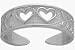 Genuine Sterling Silver Double Heart Toe Ring