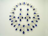 41LYeV FwHL. SL160  Platinum Sapphire and Diamond Set