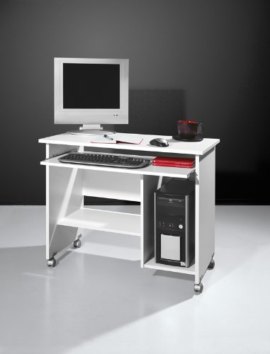 Pharao24 Jugendschreibtisch PC Tisch Weiss JENNY