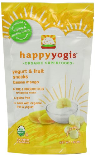 Happy Yogis Organic Yogurt Snacks for Babies and Toddlers, Banana Mango, 1-Ounce Pouches (Pack of 8)