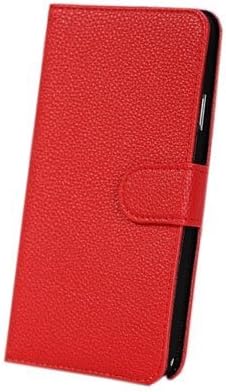 W-RainBow Red Litchi Grain PU Leather Wallet Style Case With Credit Card Slots & Holder For Samsung Galaxy Note 3 III N9000