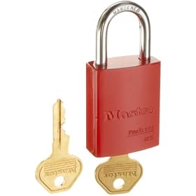 Master Lock 6835MKRED Lockout Tagout High Visibility Master Keyed Aluminum Padlock, Red