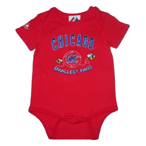 Authentic MLB Chicago Cubs Walking Bear Baby / Infant One-Piece Bodysuit / Romper / Onesie - Red (Size: 6/9)