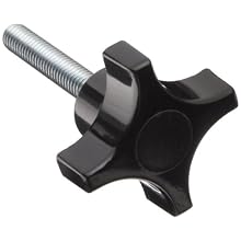 DimcoGray Black Phenolic 4 Prong Knob, Zinc Stud: 5/16-18" Thread x 2" Length, 1-3/4" Diameter x 1" Height x 1-3/16" Hub Dia x 1/2" Hub Length (Pack of 10)