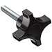 DimcoGray Black Phenolic 4 Prong Knob, Zinc Stud: 5/16-18" Thread x 2" Length, 1-3/4" Diameter x 1" Height x 1-3/16" Hub Dia x 1/2" Hub Length (Pack of 10)