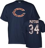 Chicago Bears Walter Payton Reebok Distressed TEAM COLOR T Shirt (Large)