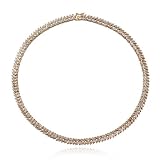 18k Yellow Gold Plated Sterling Silver Genuine Diamond Accent Chevron Necklace, 17