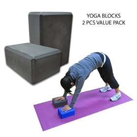 9" X 6" X 4" YOGA BLOCK - 2 PIECE PACK, BLACK