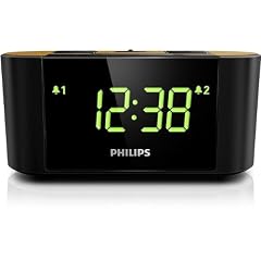 Philips AJ3570/12 Radiowecker (UKW/MW, Abdeckung aus Bambus) schwarz