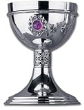 Alchemy Of England - Glastonbury Cup - Polished Pewter & Crystal Wine Goblet - AAG26