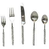 Decorative 5 Piece Place Setting With Stainlesss Steel Chain Handle by Traders and Company