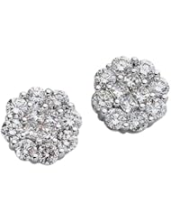 14K White Gold 1.61cttw Round Diamond Earring