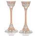 Treasures of The Holy Land Sabbath Round Base Enamel Candlesticks Set of 2