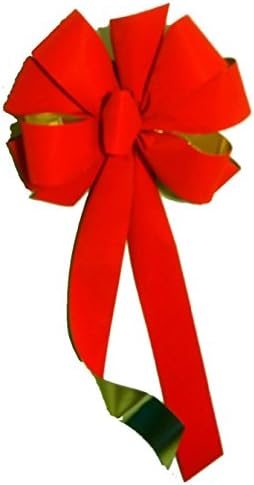 FREE Shipping 6 Pack ($7.49 each) Handmade Red Velvet Gold Back Bows 10" Width 20" Long Tails