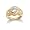 Sterling Silver Yellow Gold Overlay Cubic Zirconia Three Stone Ring by Cheline, Size 5