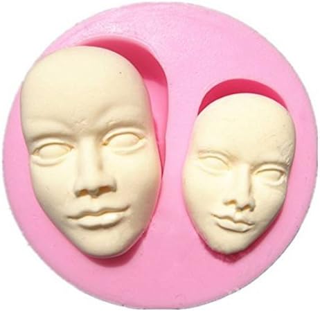 Human Face Silicone Fondant Mold Chocolate Polymer Clay Mould by Com2save