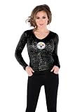 Touch by Alyssa Milano Pittsburgh Steelers Women's Burnout Thermal Long Sleeve T-Shirt XX Large