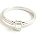 18ct White Gold 0.22ct Emerald Cut Diamond Solitaire Ring