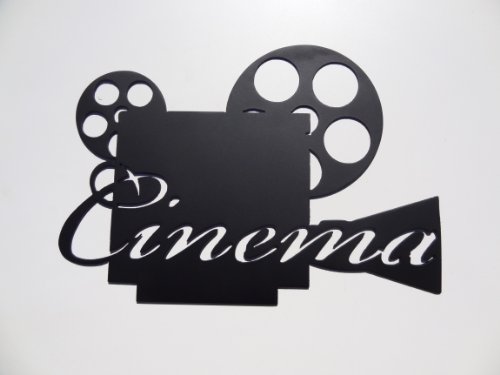 Cinema Word on Movie Projector Home Theater Decor Metal Wall Art