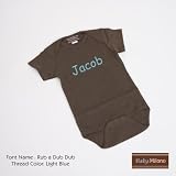 Personalized Brown Baby Onesie with Name by Baby Milano.