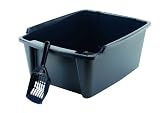 IRIS Cat High Sided Litter Pan w/ Scoop, Large, Navy